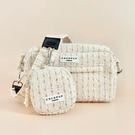 Hundetasche - Vanillefarbener struktur-Tweed