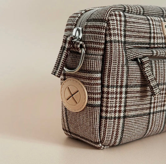Gassitasche braunes Pup Plaid
