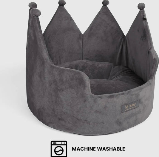 Kronenbett Dunkelgrau