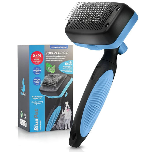 Selbstreinigende Zupfbürste - blau