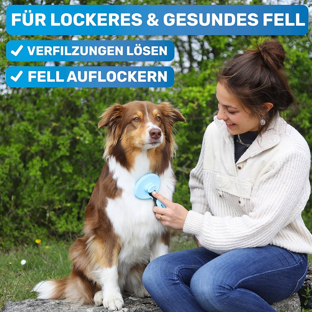 Zupfbürste für Fellwechsel blau