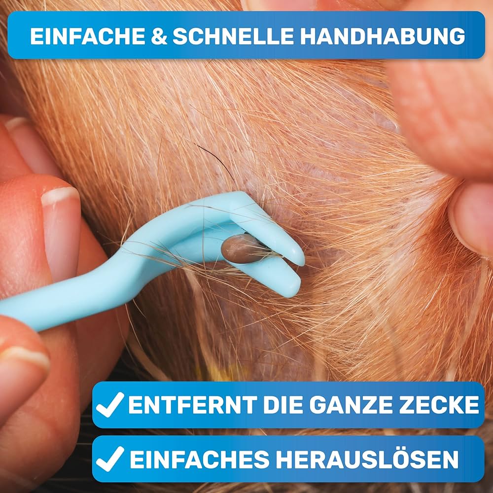 3 x Zeckenhaken, Zeckenentferner blau