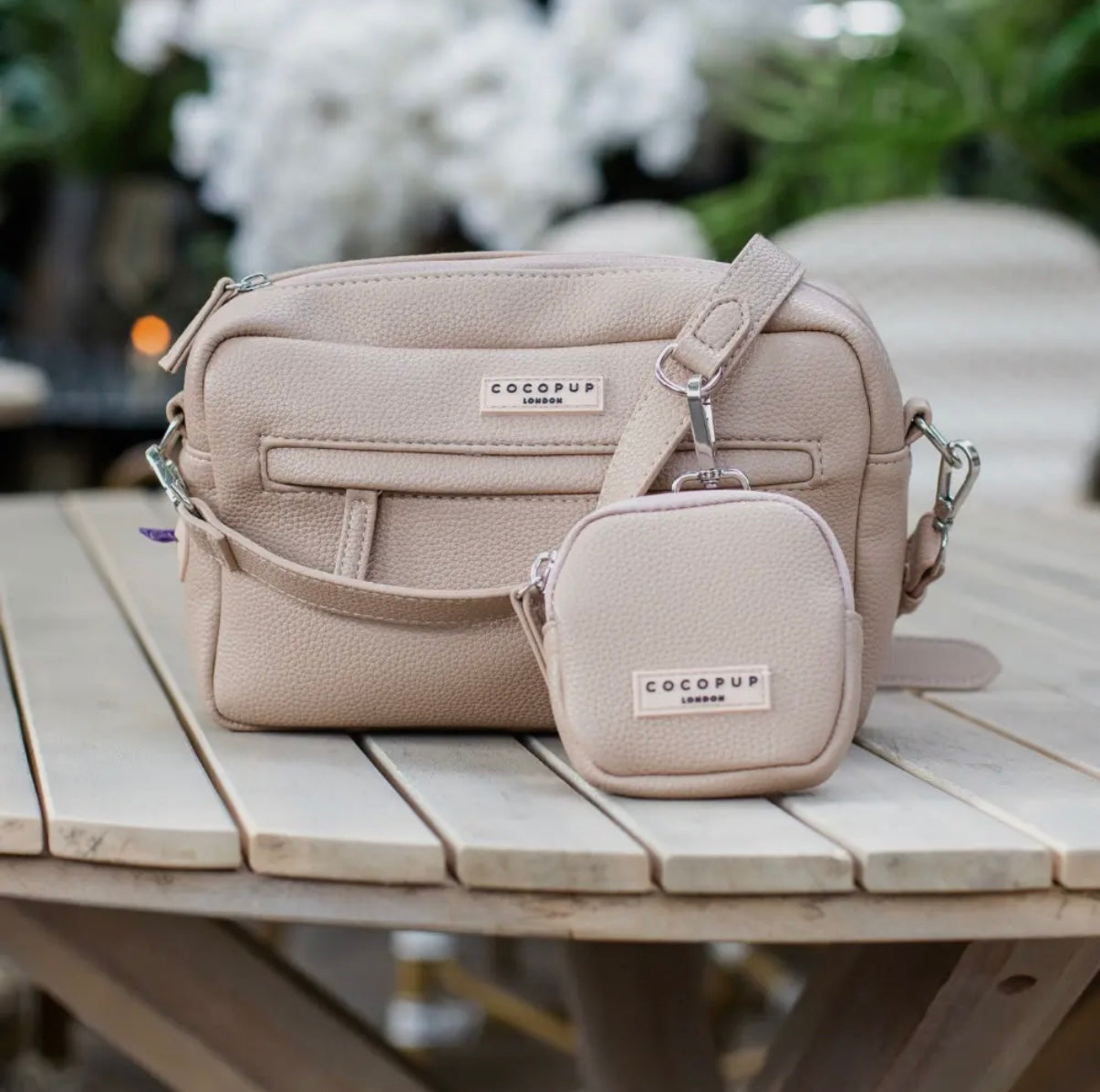 Leder Hundespaziergangtasche Set- Karamell