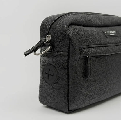 Leder Hundespaziergangtasche Set- Schwarz