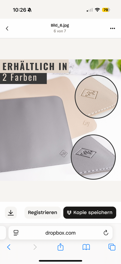 Futternapf-Unterlage aus veganem Leder - Hund & Katze | Grey