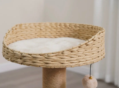 Cozy V2 Kratzbaum, natürlicher ästhetischer, handgewebter, mittelgroßer Katzenbaum