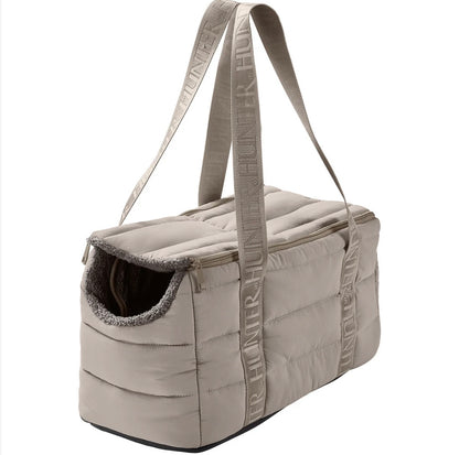 2-in-1 Hunde-Tragetasche und Decke greige