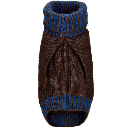 Hundepullover Odense mit Mütze Set braun/blau