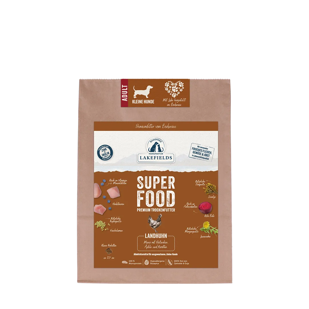 Lakefields Trockenfutter Superfood Huhn Adult, Mini 1kg