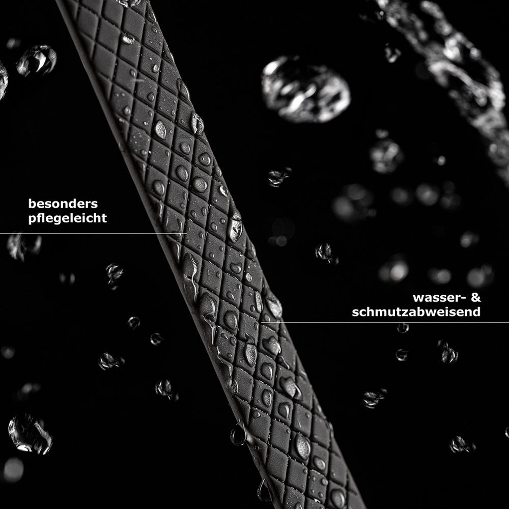 Schleppleine wasserfest schwarz mit Handschlaufe, PVC