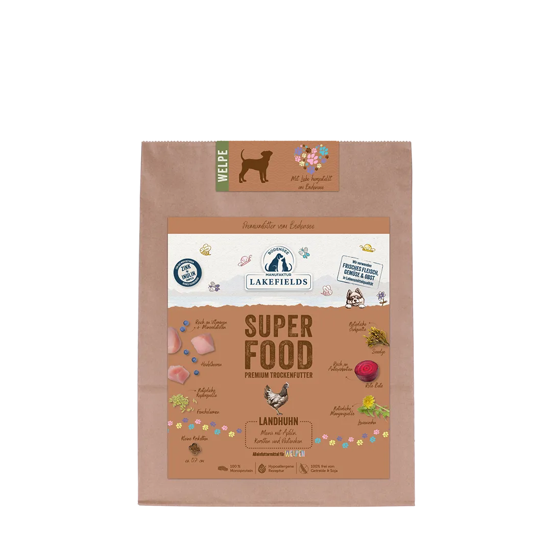 Lakefields Trockenfutter Superfood Huhn Welpe