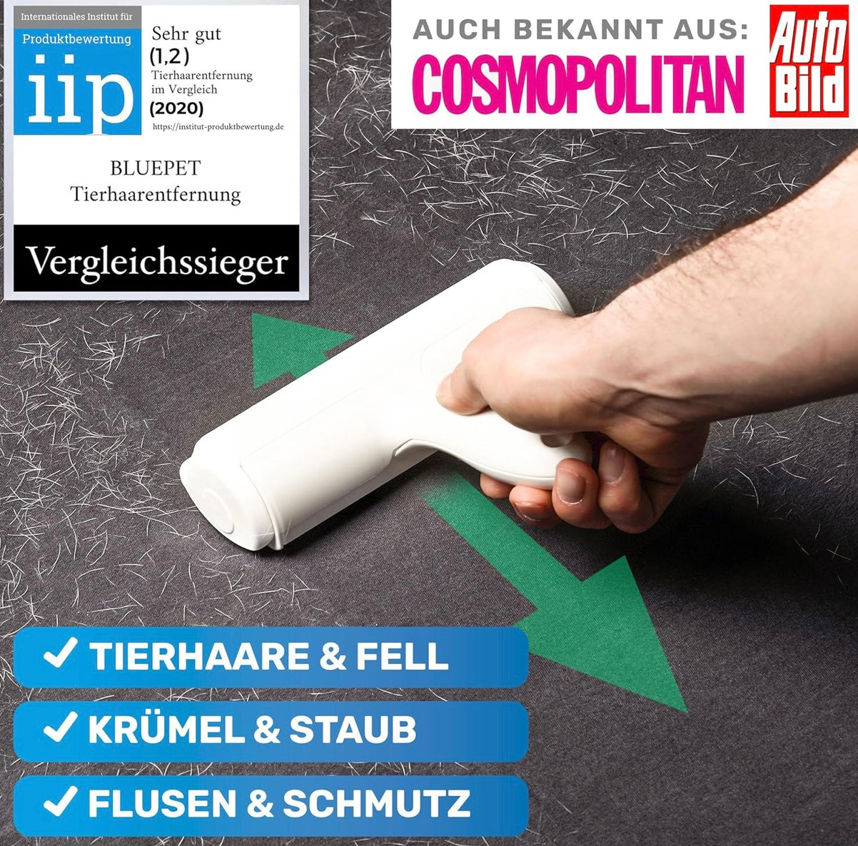 Tierhaarentferner für weiche Oberflächen + Fusselroller