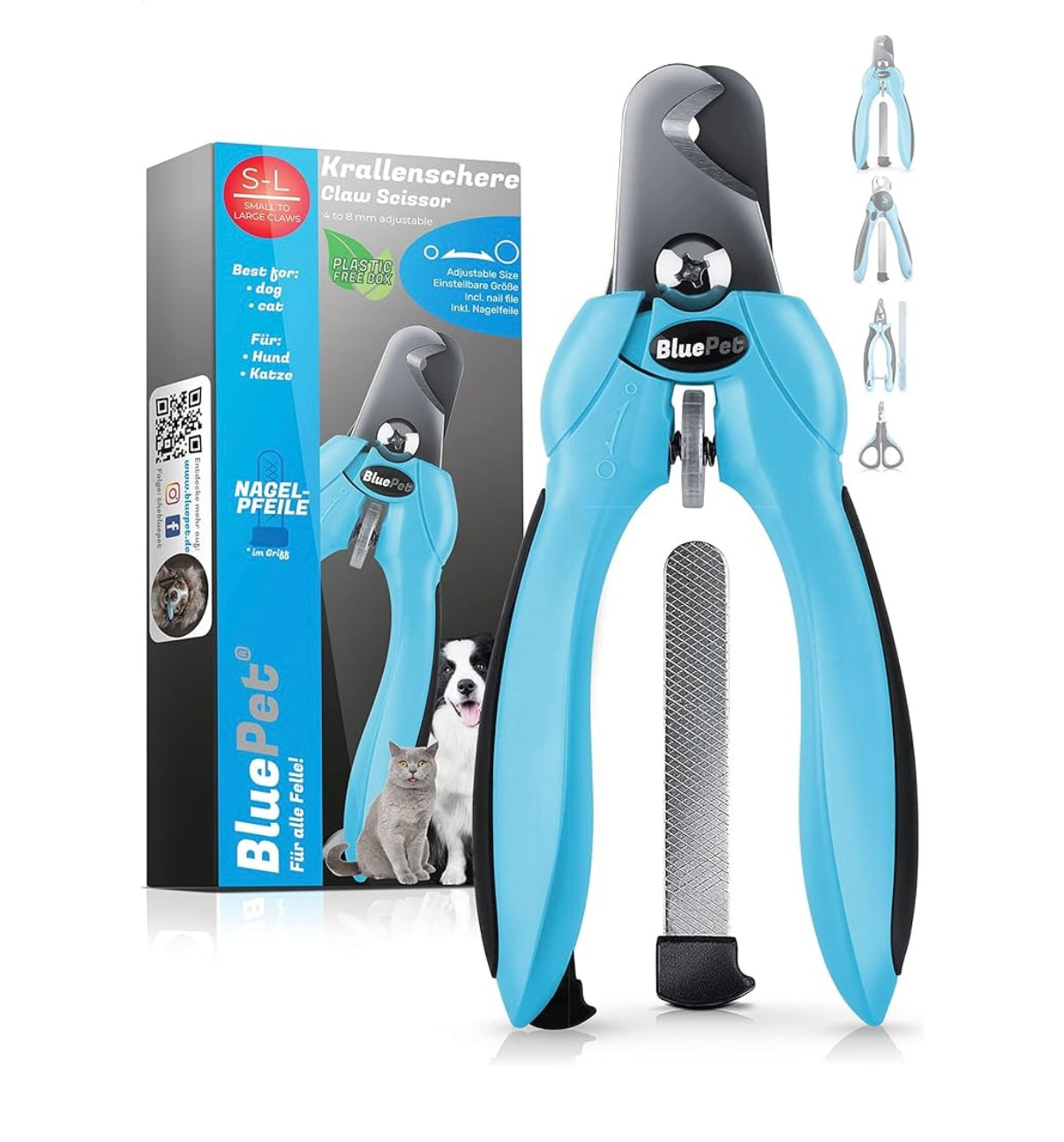 Krallenschere verstellbar Gr. S-L blau