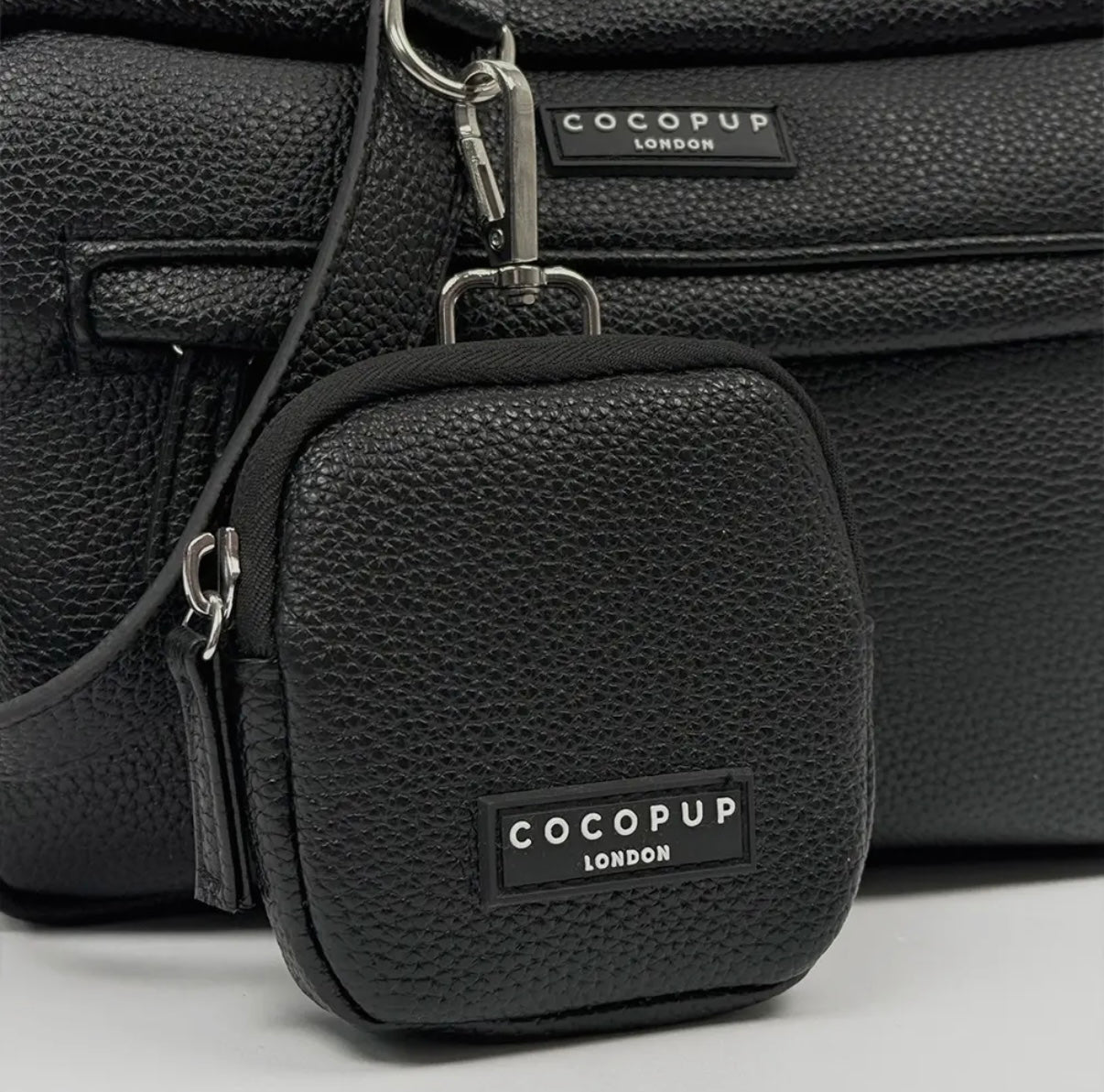 Leder Hundespaziergangtasche Set- Schwarz