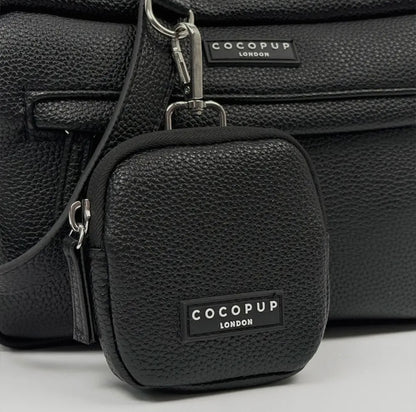 Leder Hundespaziergangtasche Set- Schwarz
