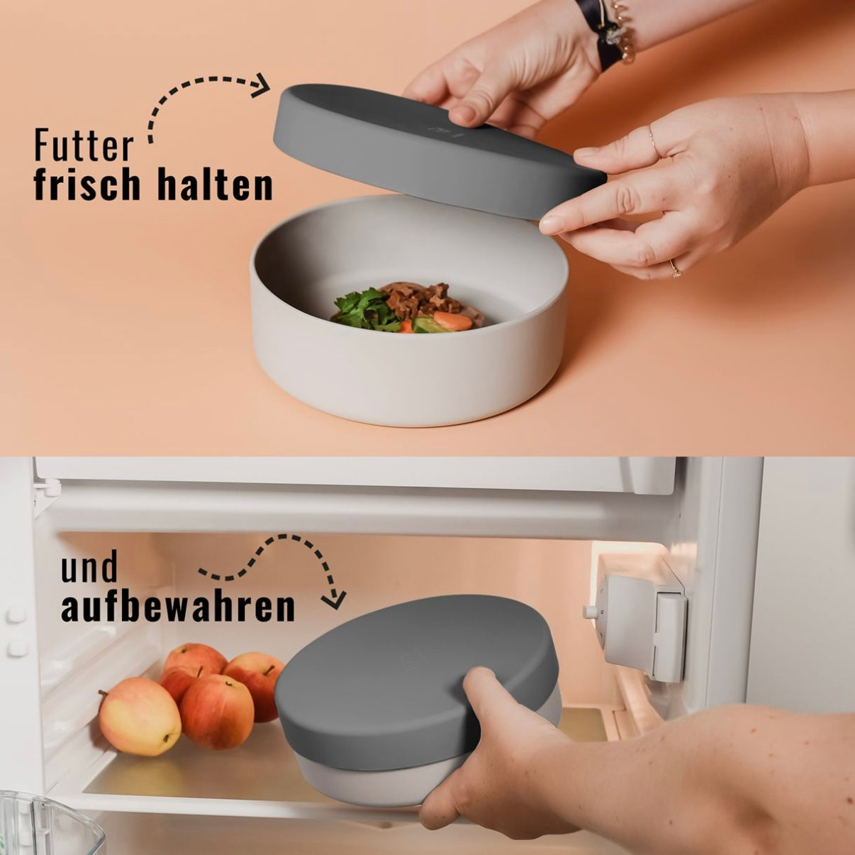 Silikon-Futternapf mit Deckel für Hunde & Katzen