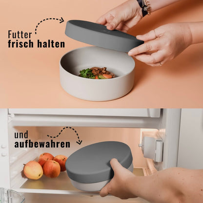 Silikon-Futternapf mit Deckel für Hunde & Katzen