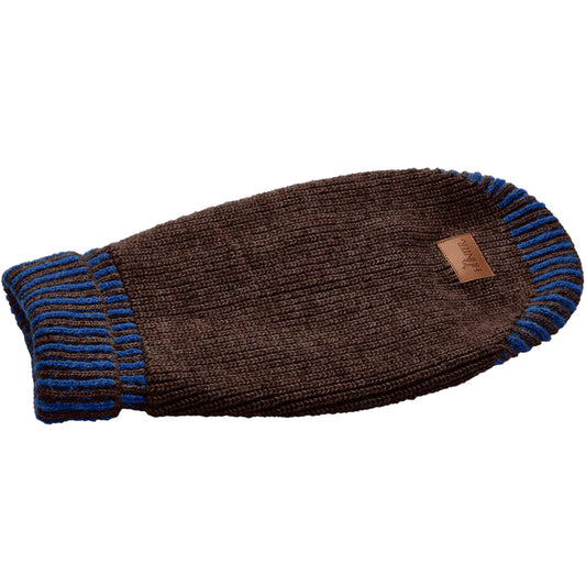 Hundepullover Odense mit Mütze Set braun/blau