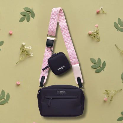 Taschengurt gestepptes Ditsy Floral Pink