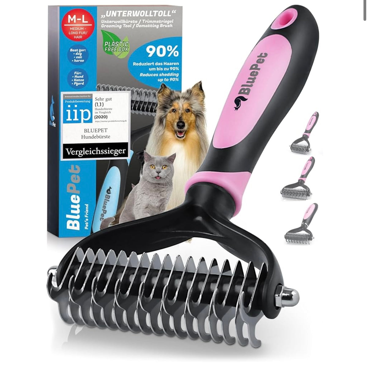 Unterwollbürste - Unterfellbürste rosa