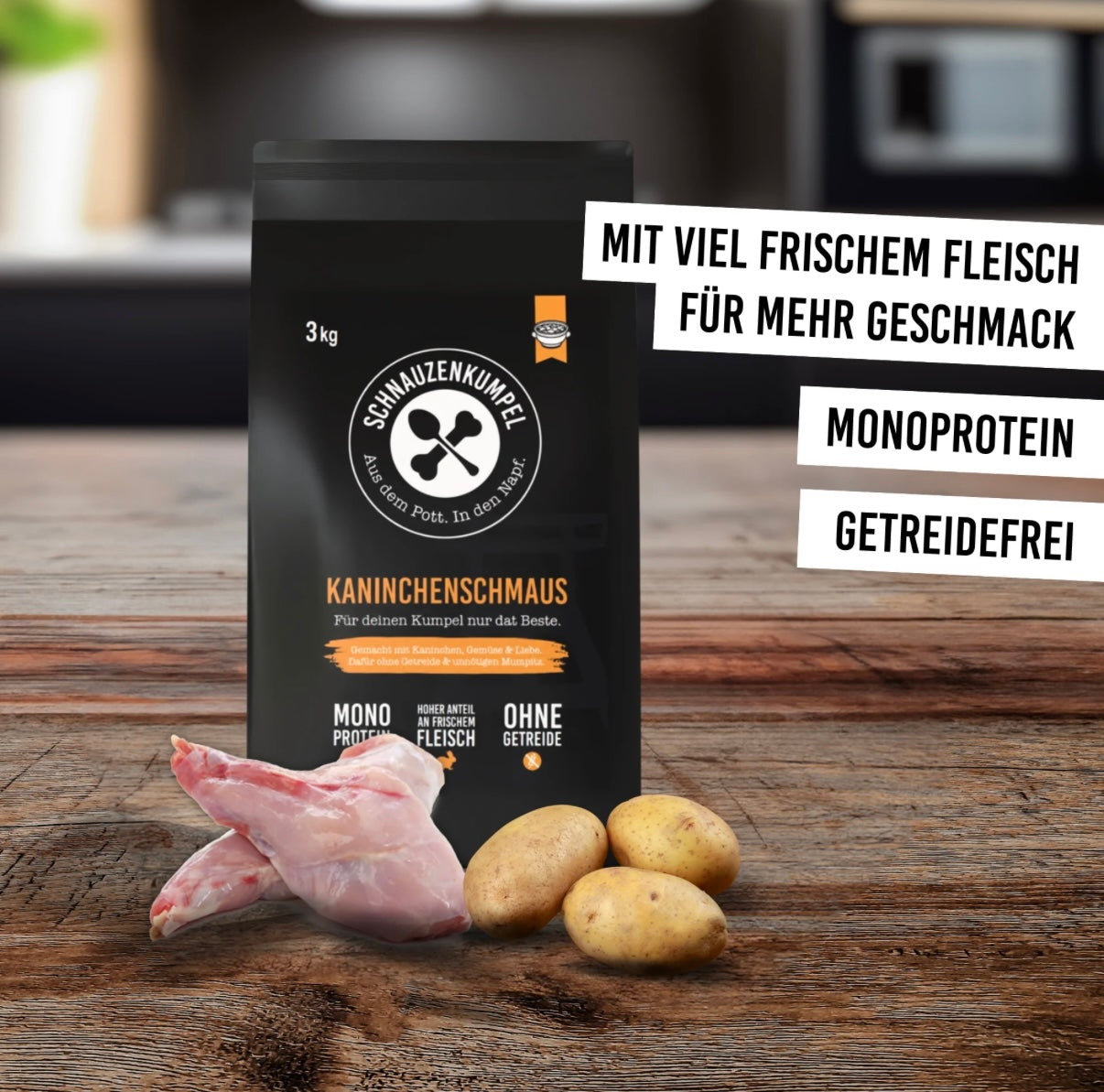Schnauzenkumpel Kaninchenschmaus