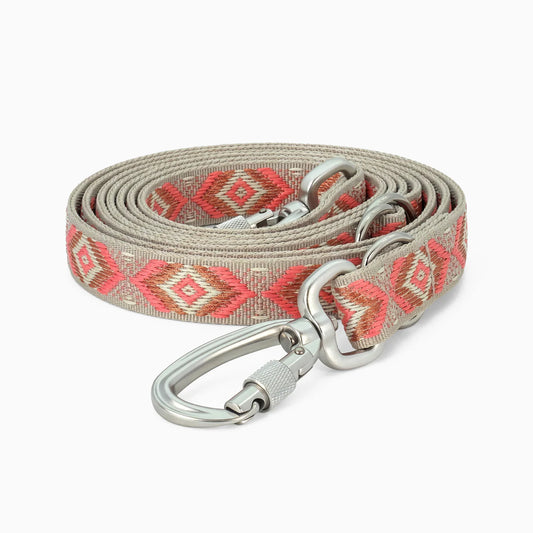 Hundeleine Boho- Coral