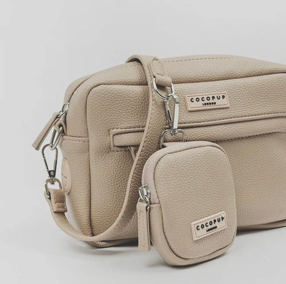 Leder Hundespaziergangtasche Set- Karamell