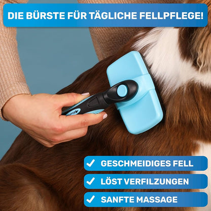 Selbstreinigende Zupfbürste - blau