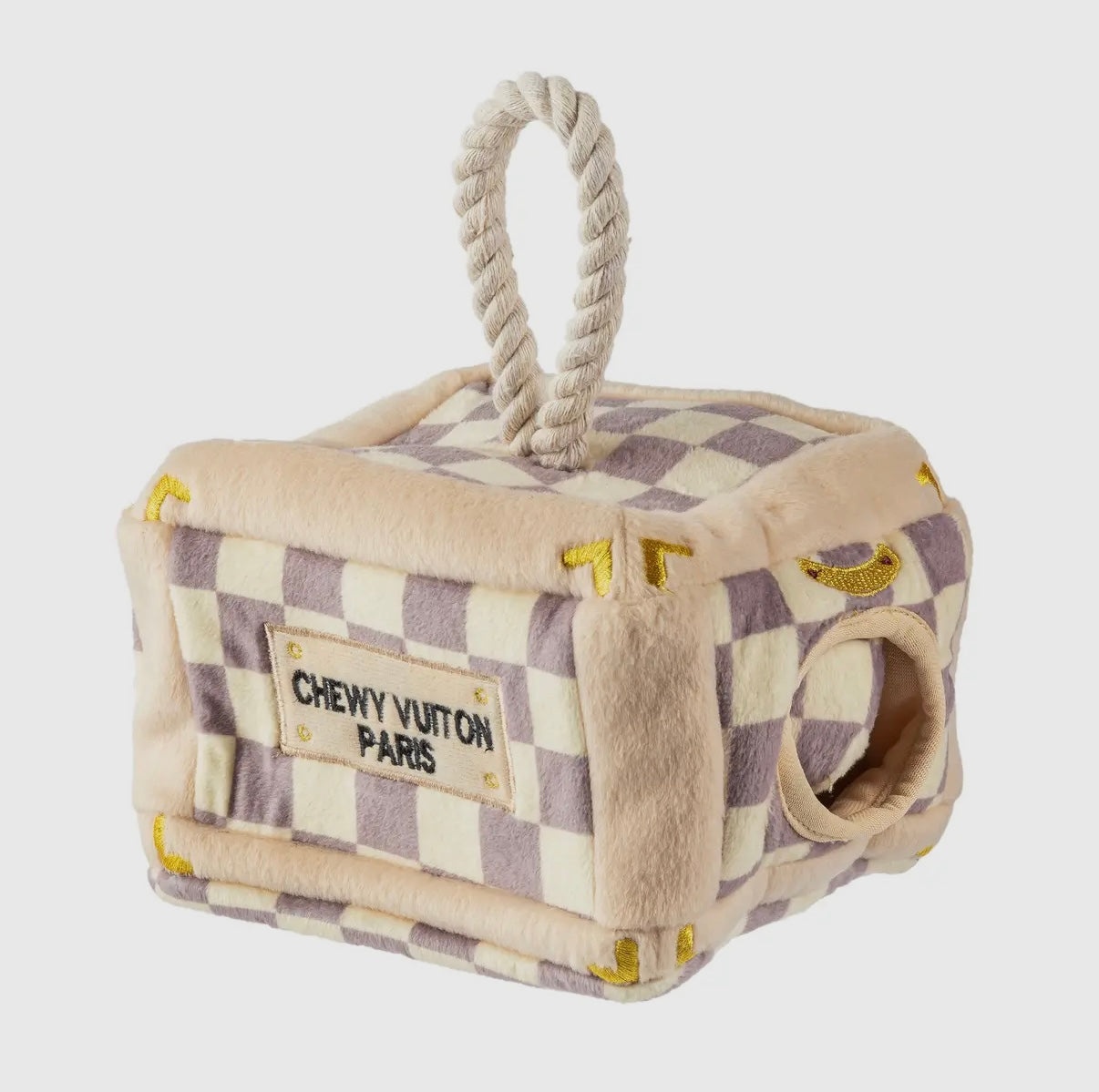 Chewy Vuiton Trunk Hundespielzeug checker