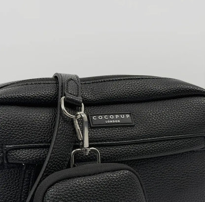 Leder Hundespaziergangtasche Set- Schwarz