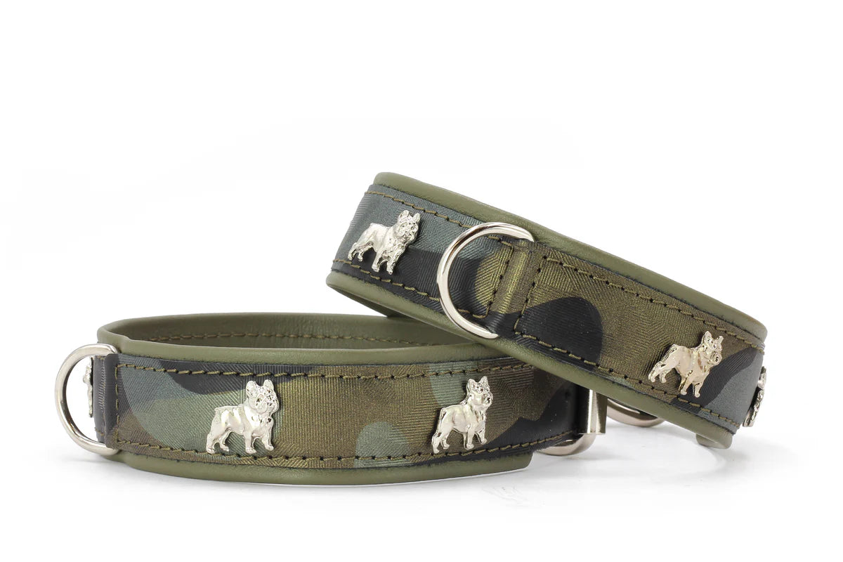 Halsband Französische Bulldogge - Khaki