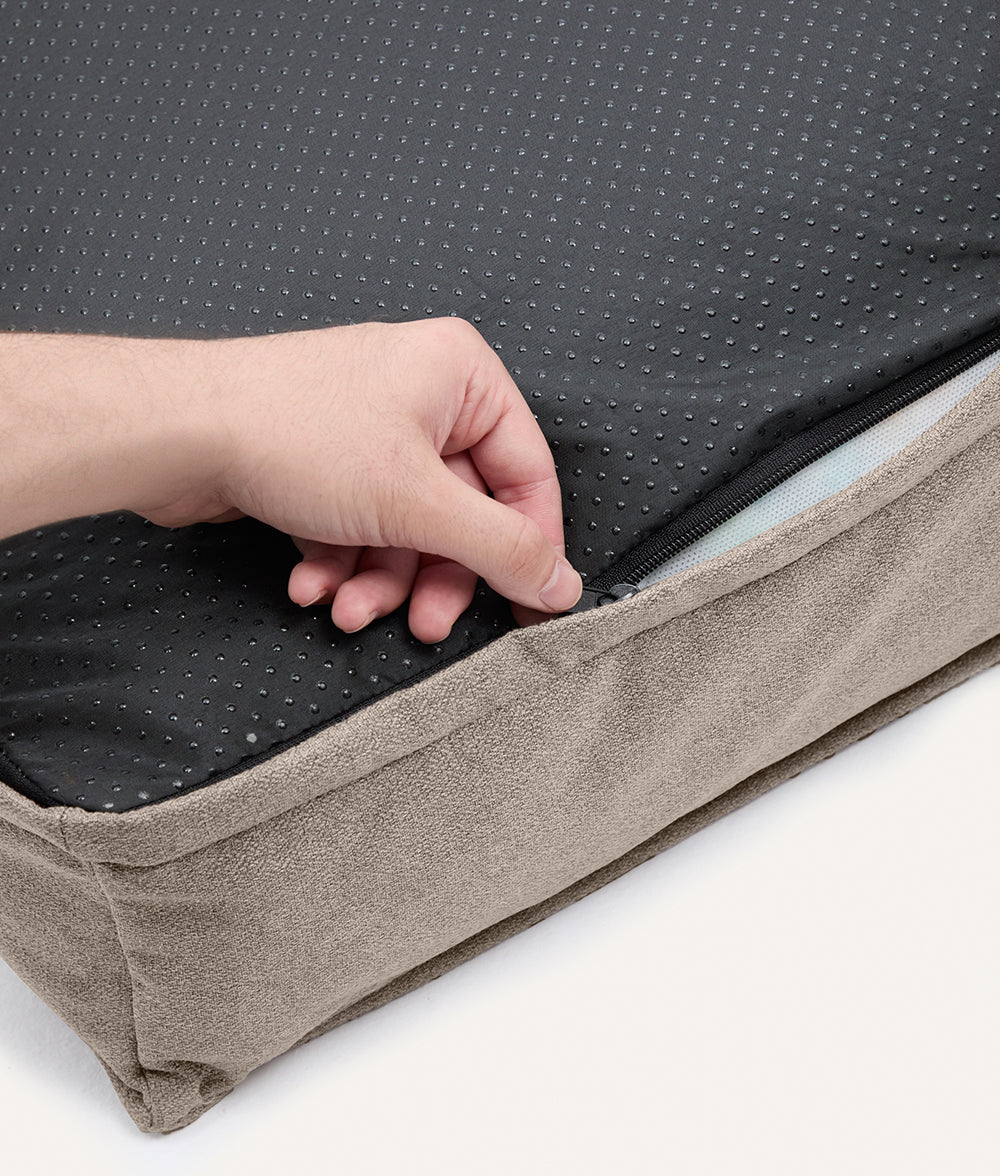 Hundebett, quadratisch, beige