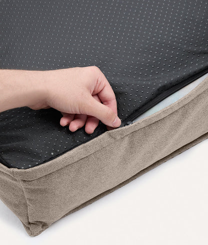 Hundebett, quadratisch, beige