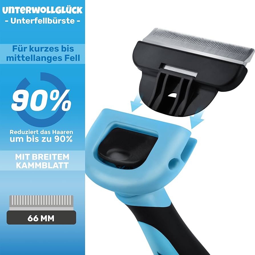 Kurzhaar Unterfellbürste - Kammblatt - blau