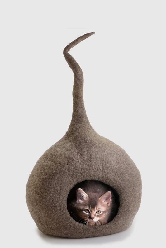 Einzigartiges Katzenhöhlenbett Groß - 100% Wolle, handgefertigt | groß