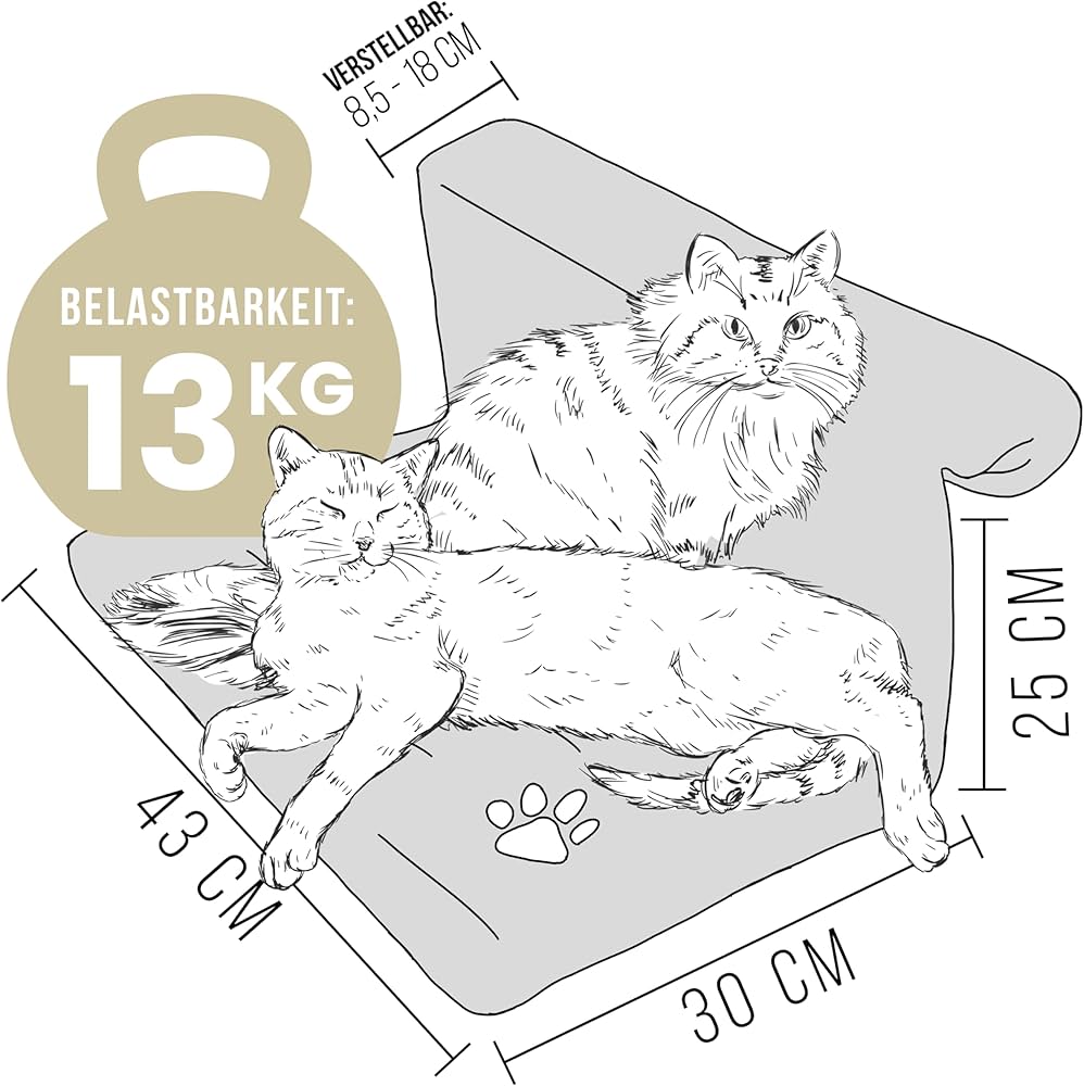 Heizkörperliege für Katzen - verstellbar