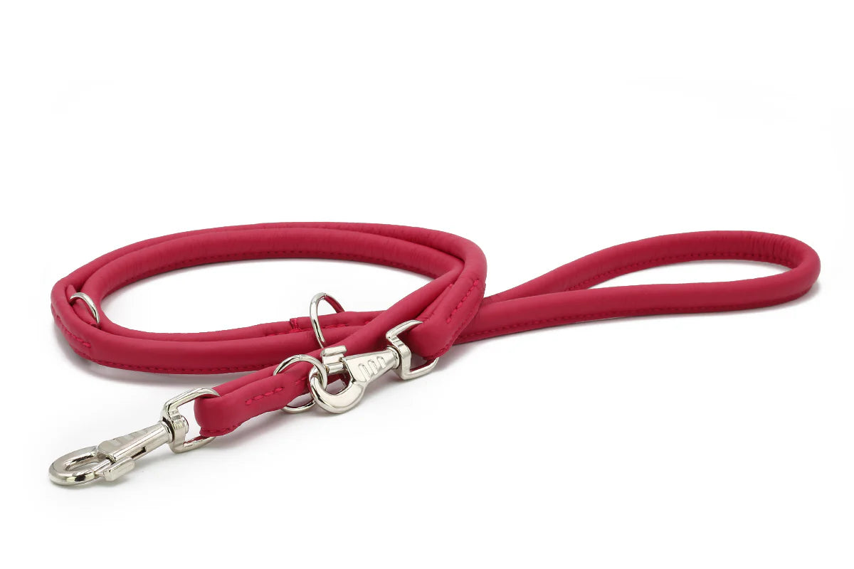 Lederleine rundgenäht 2m Silber - Lipstick XS