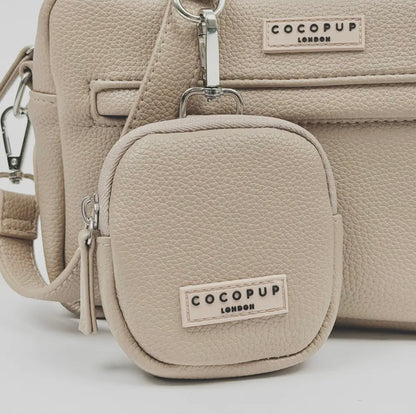 Leder Hundespaziergangtasche Set- Karamell