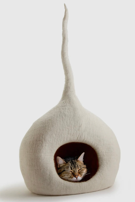Einzigartiges Katzenhöhlenbett - 100% Wolle, handgefertigt | klein