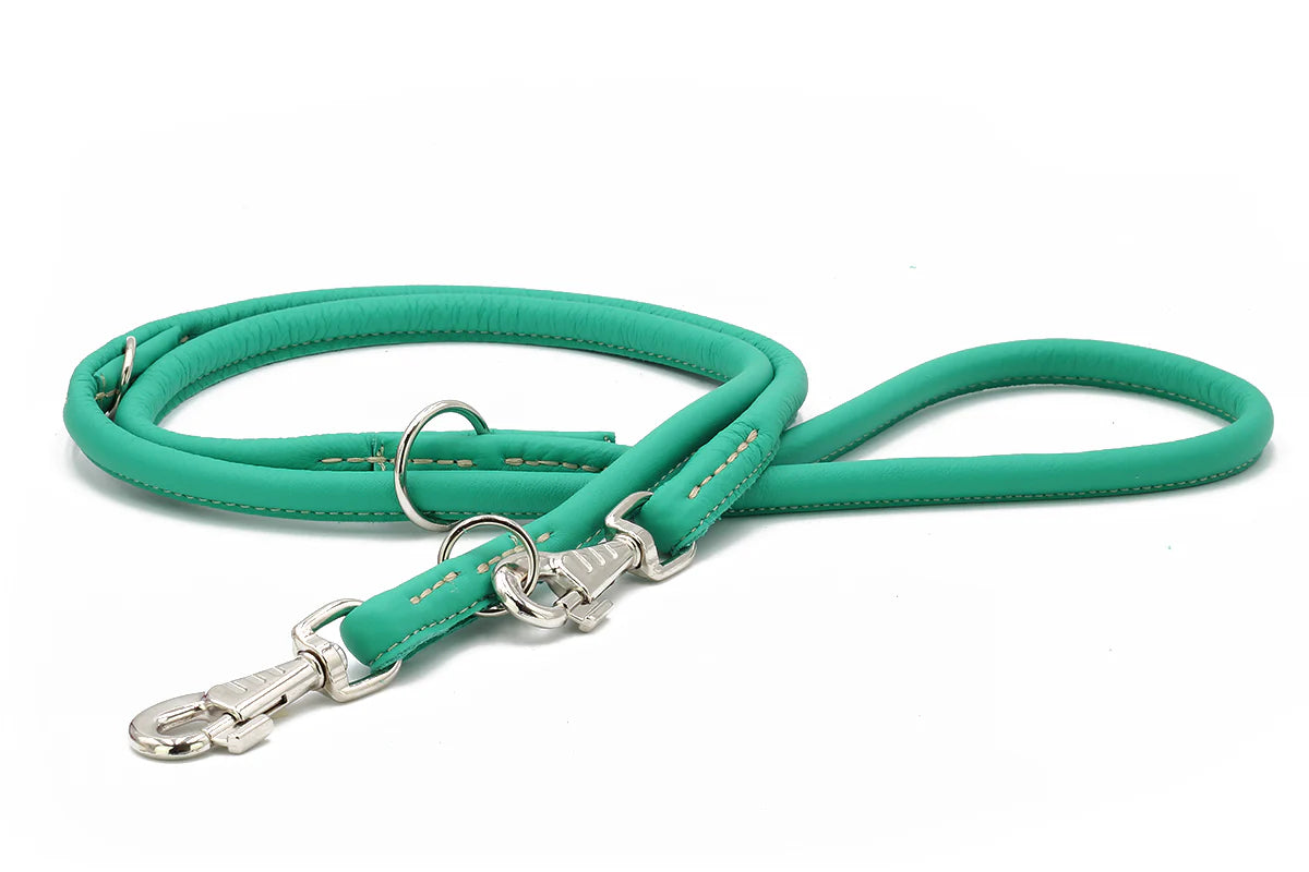 Lederleine rundgenäht Holi Color - Jadegrün/2m