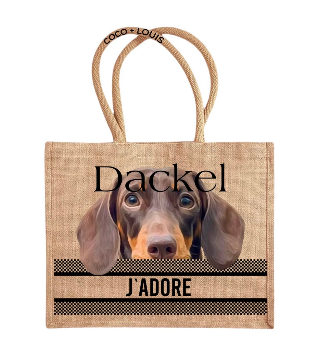 COCO+LOUIS Shopper Dackel braun