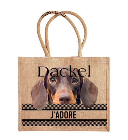 COCO+LOUIS Shopper Dackel braun