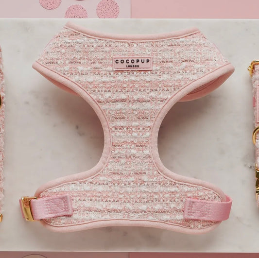 Cocopup Geschirr-Rosa strukturierter Tweed