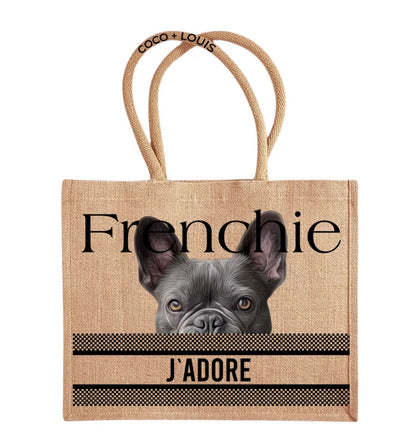 COCO+LOUIS Shopper Französische Bulldogge grau