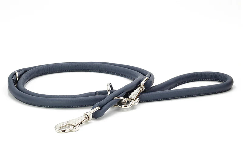 Lederleine rundgenäht 2m Silber - Jeans