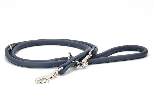 Lederleine rundgenäht 2m Silber - Jeans