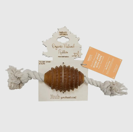 Rugby Hundespielzeug mit Spike & Rope