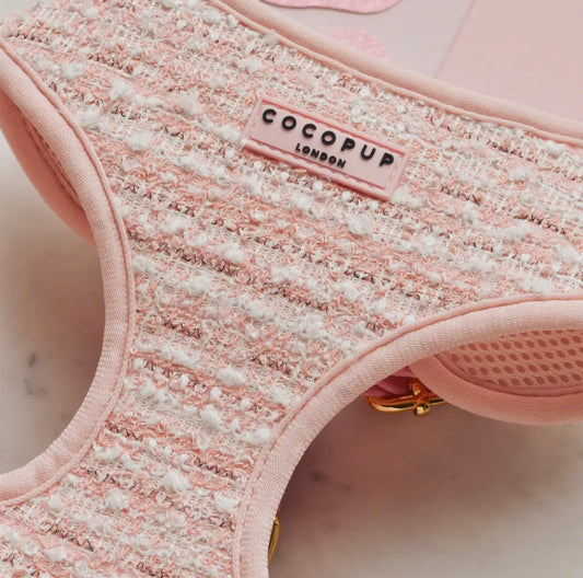 Cocopup Geschirr-Rosa strukturierter Tweed