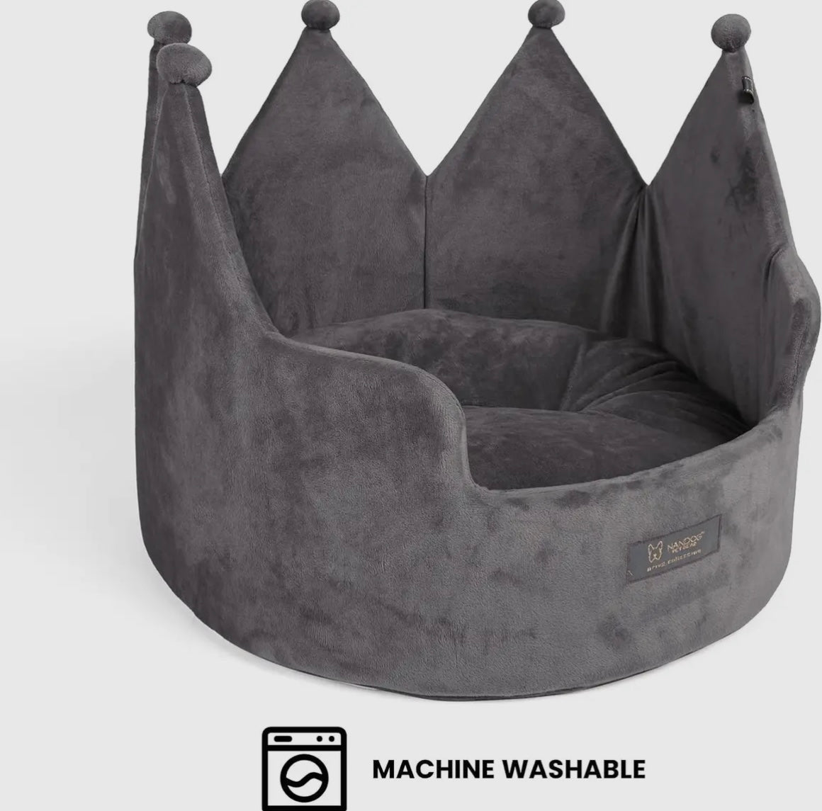 Kronenbett Dunkelgrau