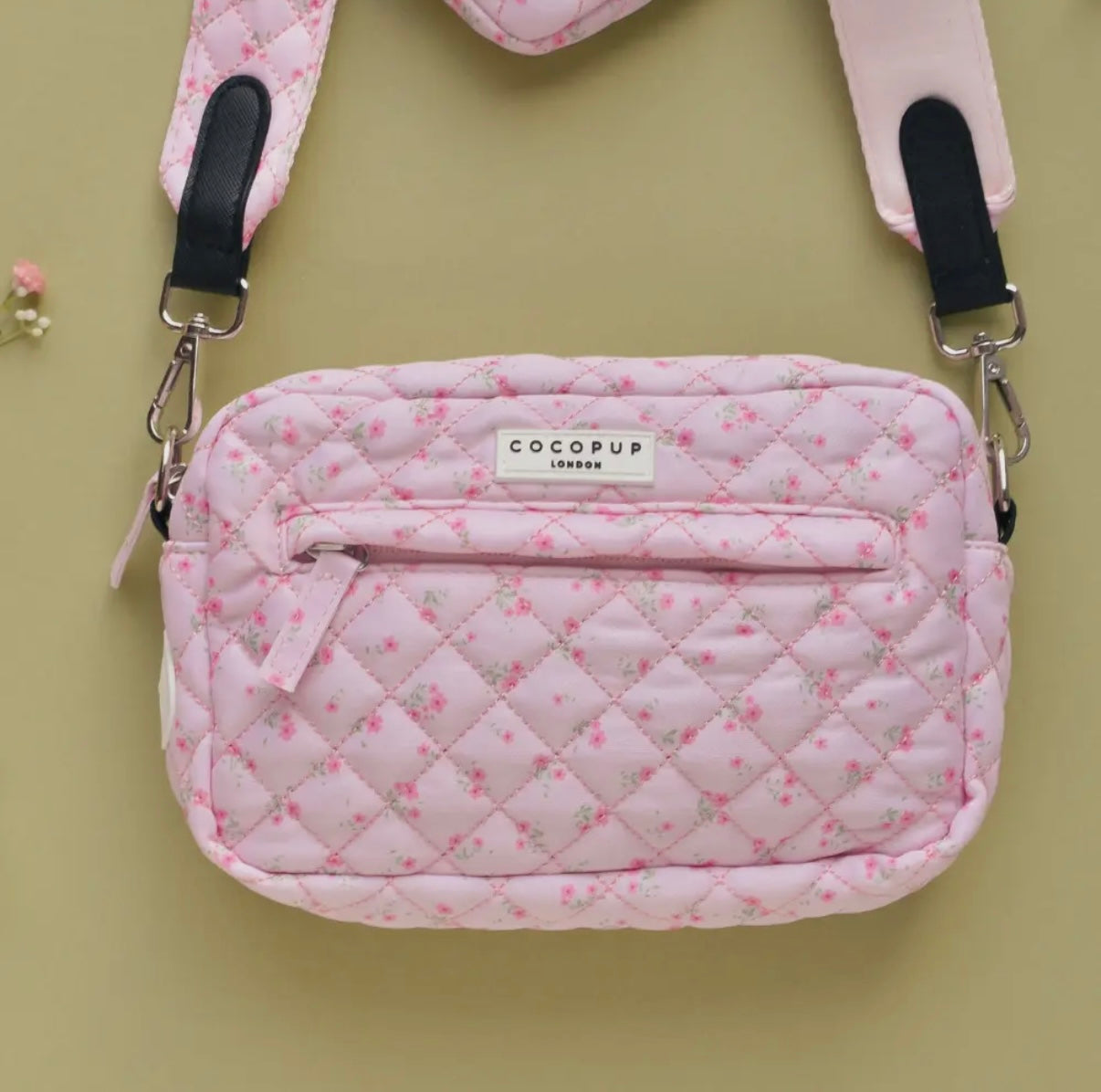Hundetasche gestepptes Ditsy Blumenmuster Pink